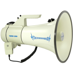 ThunderPower 1200 Megaphone side angle ThunderPower 1200 – 45 Watts – Up to 2000 Yard Range